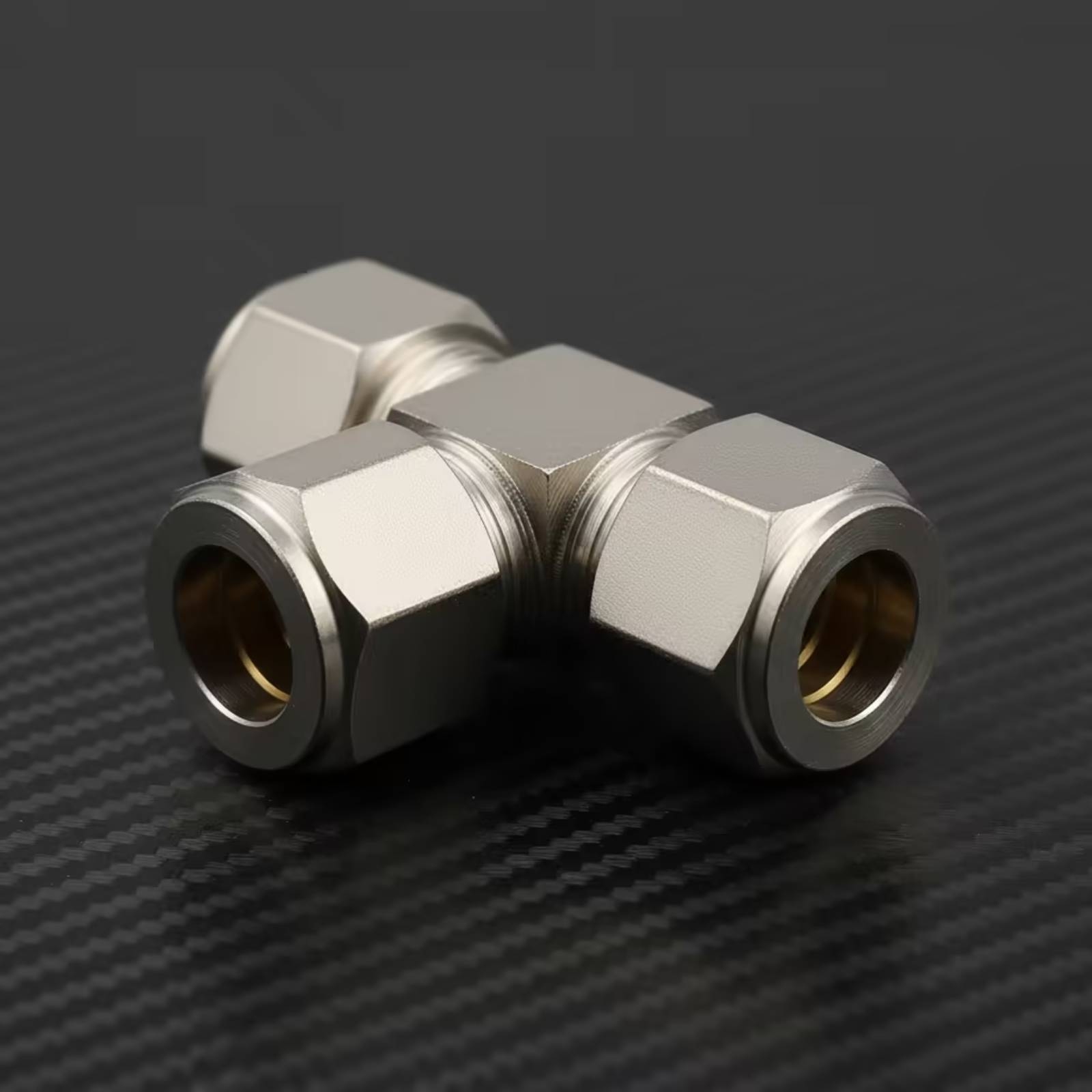Compression Fitting Brass - ข้อต่อทองเหลืองแบบสามทาง ข้อต่อท่อแบบอัดข้อต่อสามทาง ไม่ต้องเชื่อม ประหยัดพื้นที่ สำหรับสายส่งของเหลว
