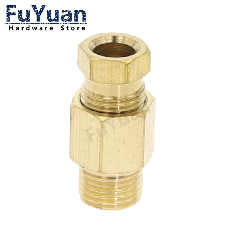 Compression Fitting Brass - การบีบอัดท่อข้อต่อการบีบอัด4 6 8Mm OD Tube Connector