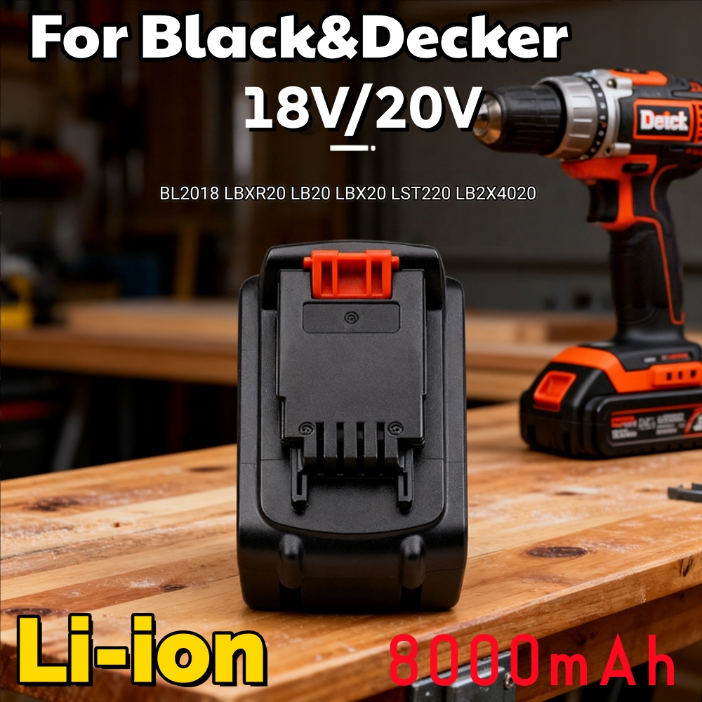 Black+Decker Tool 20V Max - แบตเตอรี่ Long Runtime 20V 8000mAh 8.0Ah