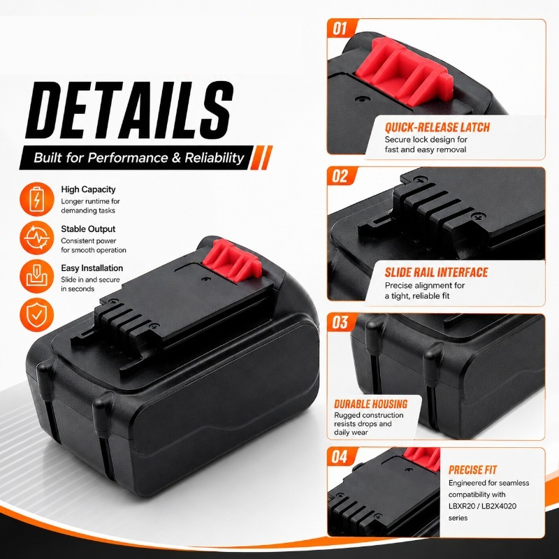 แบตเตอรี่ลิเธียมไอออน 20V Max  - Black+Decker Tool 20V Max บทวิจารณ์และราคา