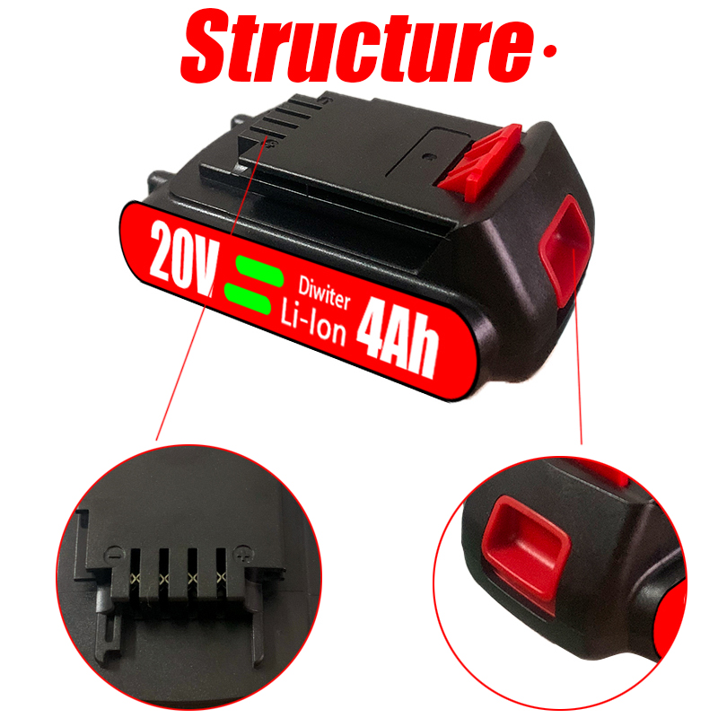 แบตเตอรี่ 18V 4000mAh สำหรับ B - Black+Decker Tool 20V Max บทวิจารณ์และราคา
