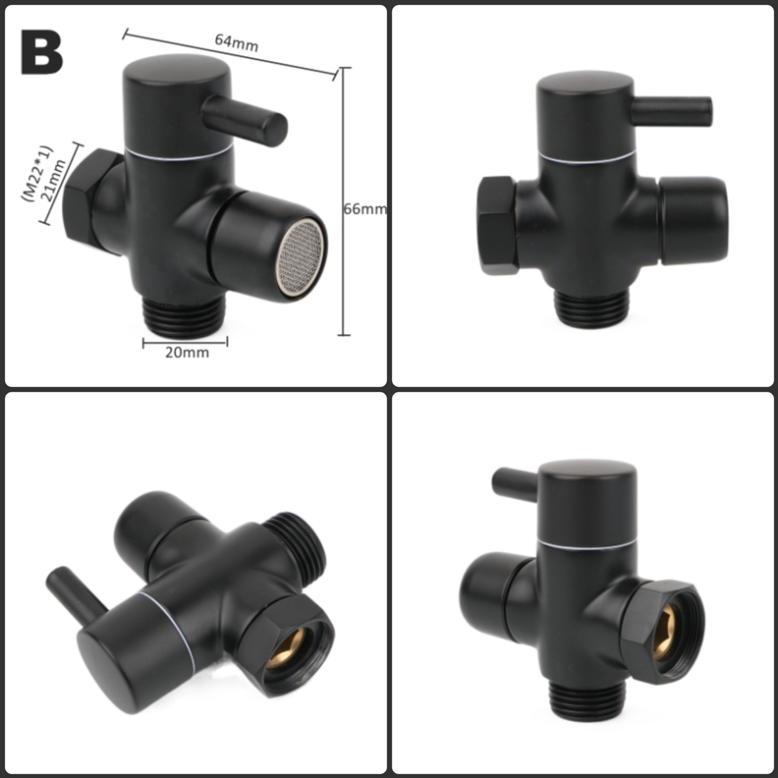 ทองเหลืองสีดําแขนอะแดปเตอร์ G1 - Shower Valve Cartridge บทวิจารณ์และราคา